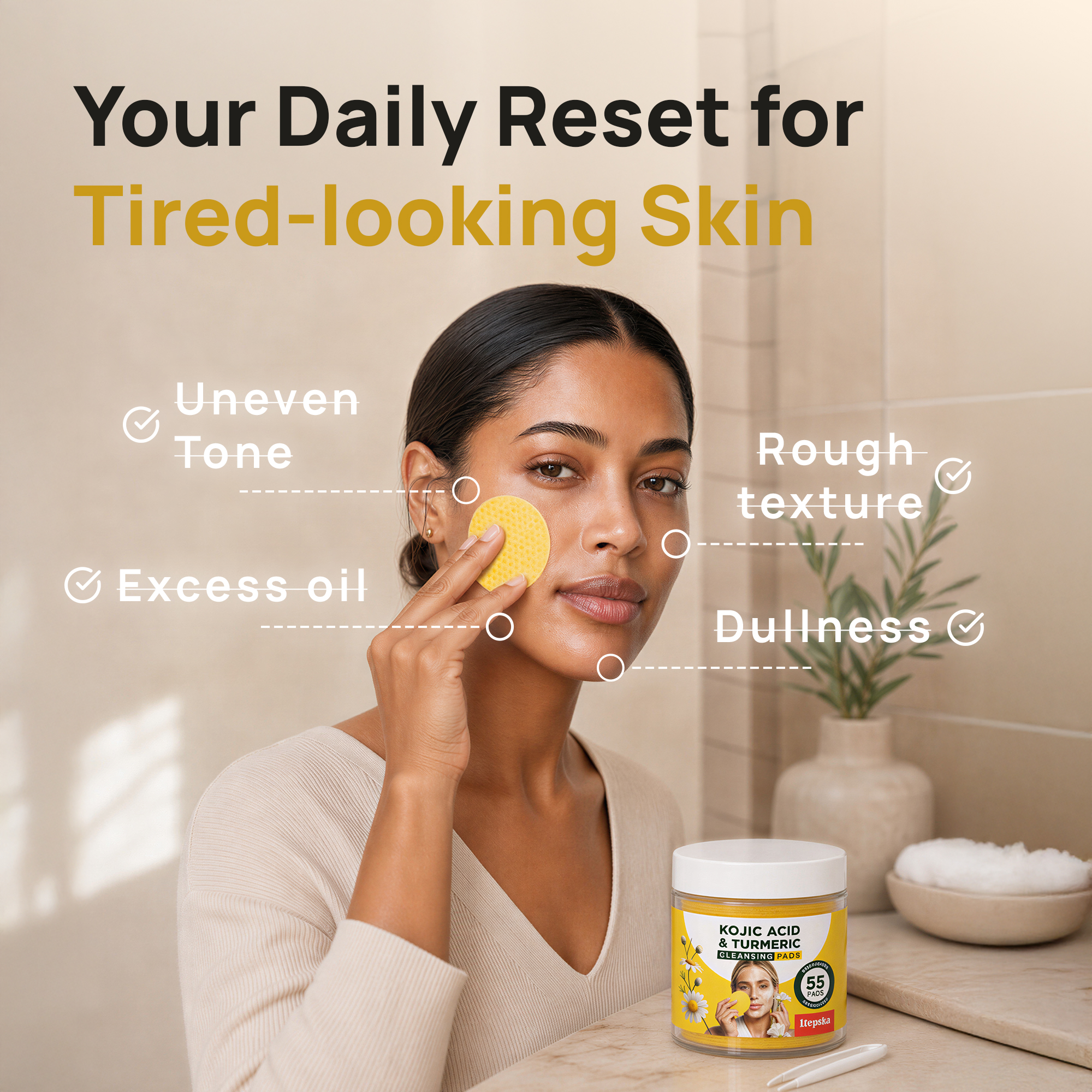 Ltepska Kojic Acid & Turmeric Cleansing Pads - Promotional Visual 2