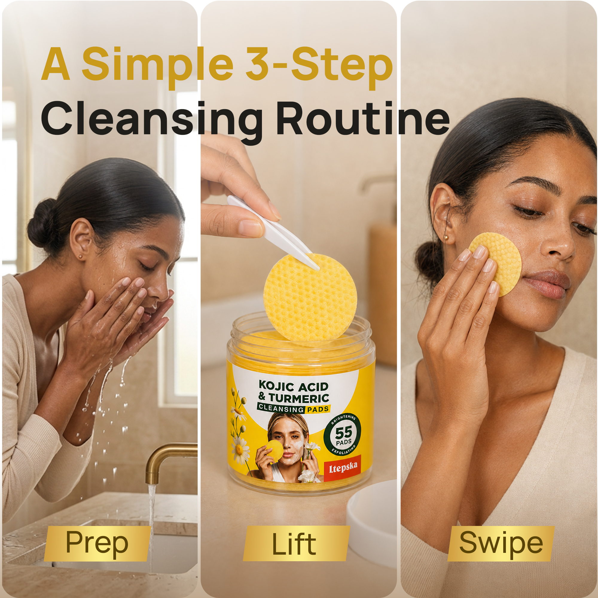 Ltepska Kojic Acid & Turmeric Cleansing Pads - Promotional Visual 5