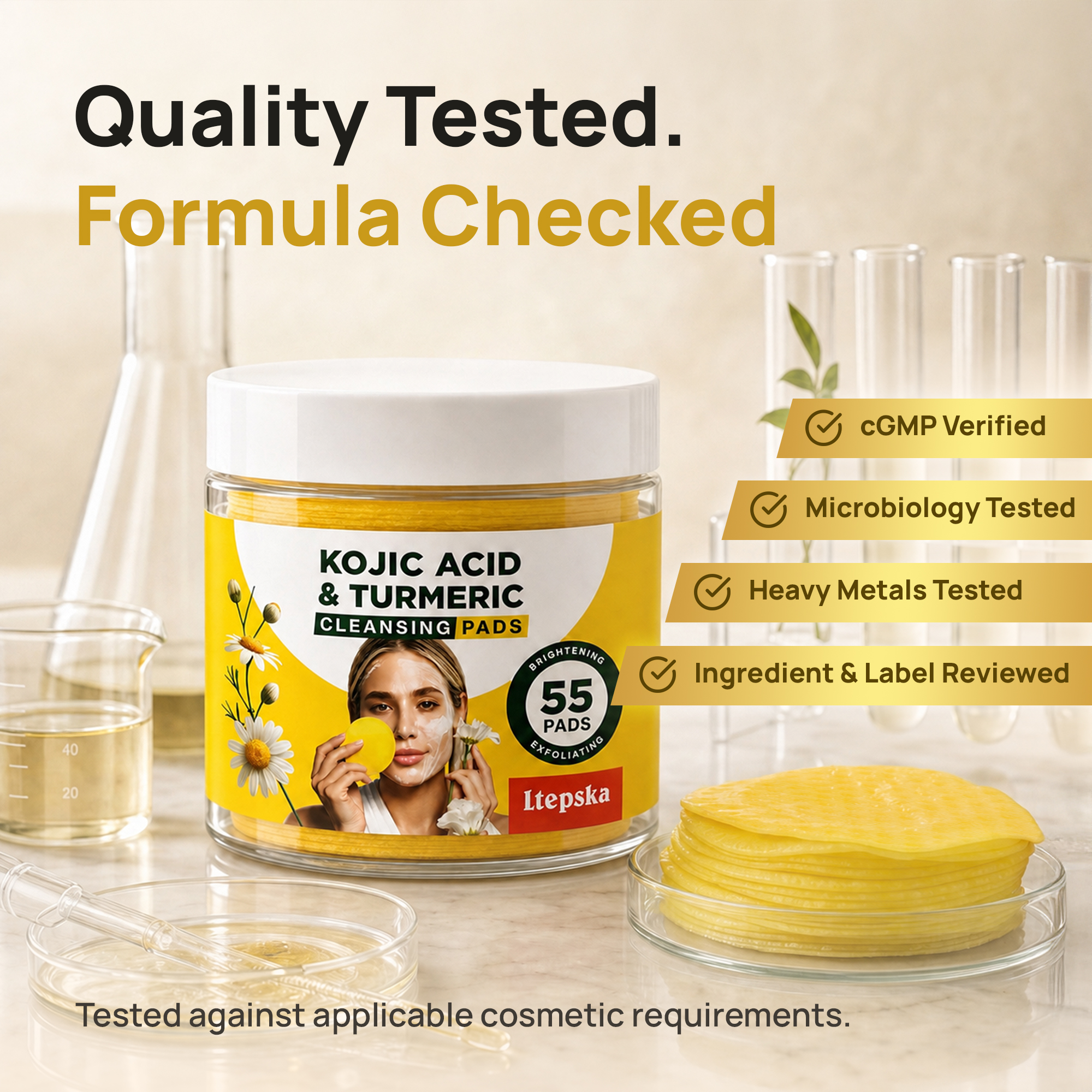 Ltepska Kojic Acid & Turmeric Cleansing Pads - Promotional Visual 6
